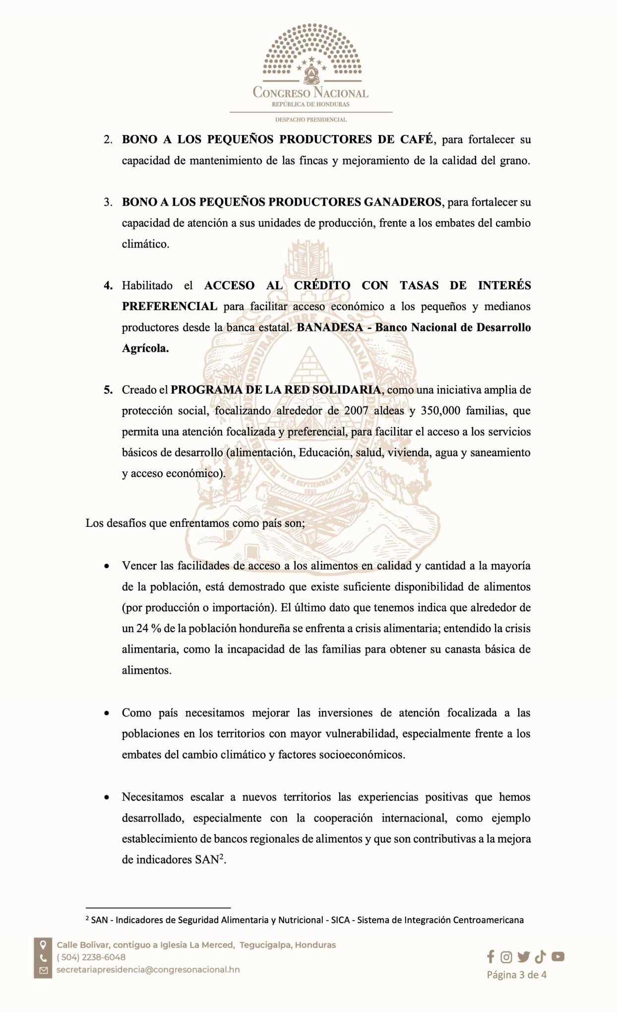 Presidente Luis Redondo participa del X Foro del Frente Parlamentario contra el Hambre de América Latina y el Caribe